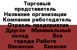 Торговый представитель › Название организации ­ Компания-работодатель › Отрасль предприятия ­ Другое › Минимальный оклад ­ 22 000 - Все города Работа » Вакансии   . Хакасия респ.,Саяногорск г.